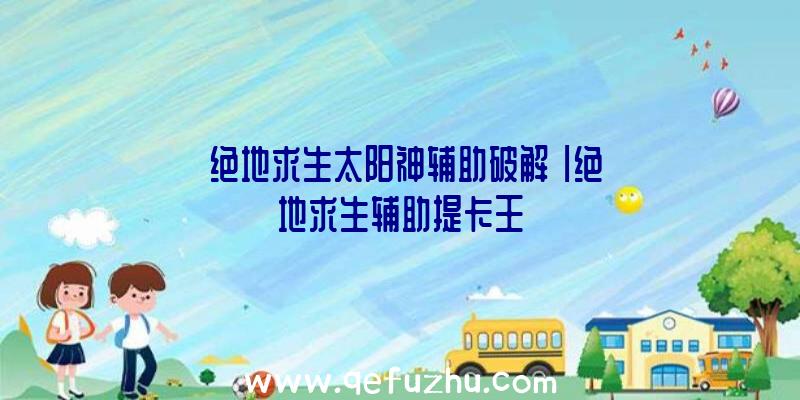 「绝地求生太阳神辅助破解」|绝地求生辅助提卡王